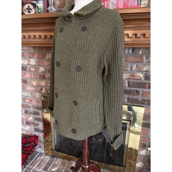 Sundance Green Heavy Sweater Size Large Lambswool - Picture 2 of 7